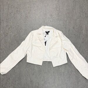Forever 21 Cream Cropped Blazer